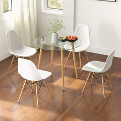 Tangkula 5-Piece Dining Table Set for 4, Kitchen Table Set with PET Seat
