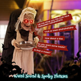Tangkula 5.2FT Halloween Animated Standing Greeter Old Lady with Candy Dish