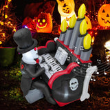 Tangkula 5.2 FT Halloween Inflatable Skeleton Playing Piano