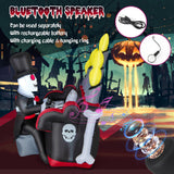 Tangkula 5.2 FT Halloween Inflatable Skeleton Playing Piano