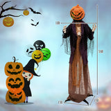Tangkula 5.6FT Halloween Animated Standing Pumpkin Scarecrow