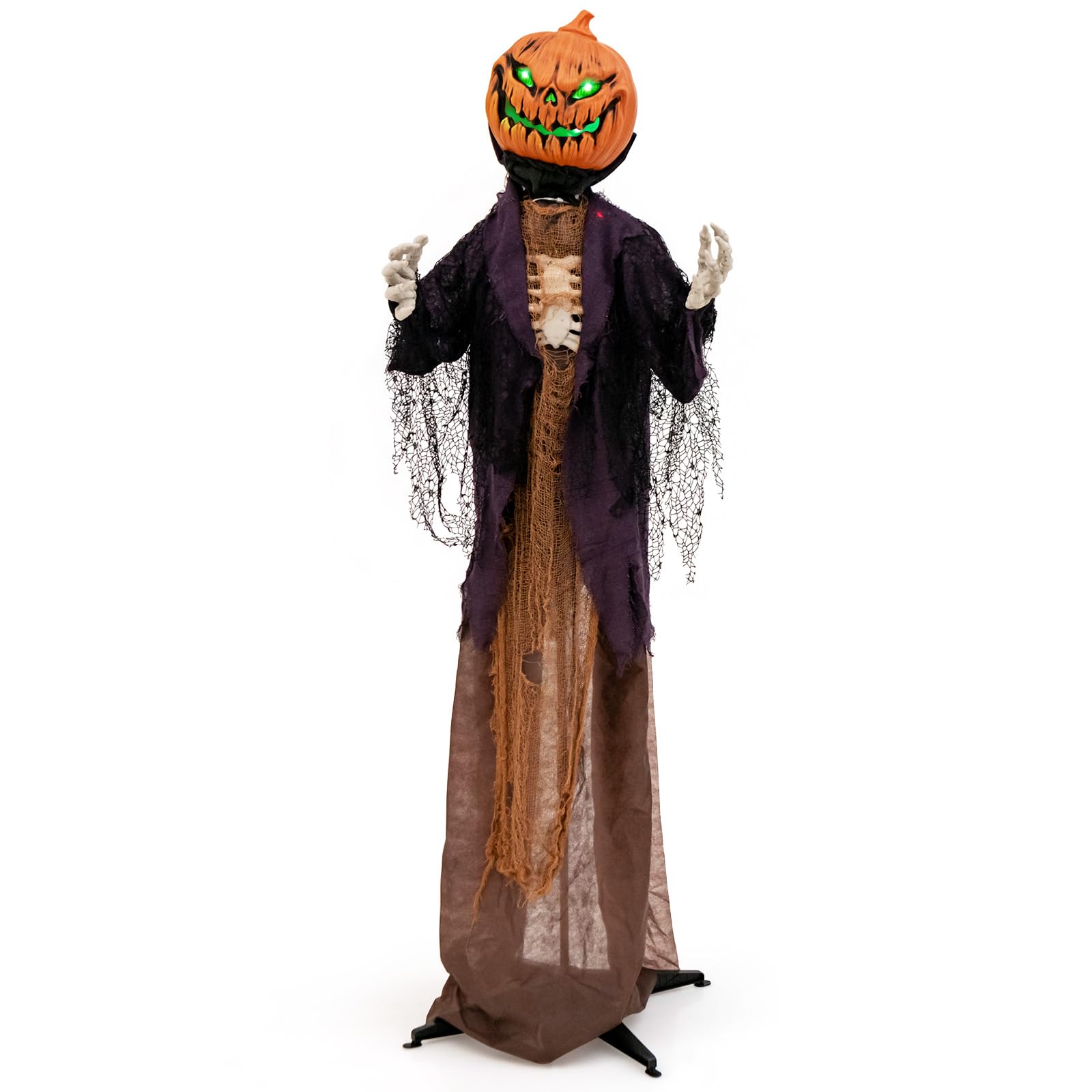 Tangkula 5.6FT Halloween Animated Standing Pumpkin Scarecrow