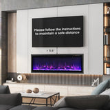 Tangkula 50 Inches Electric Fireplace Inserts, Recessed, Wall Mounted and Freestanding 1500W Slim Fireplace Heater with Remote Control