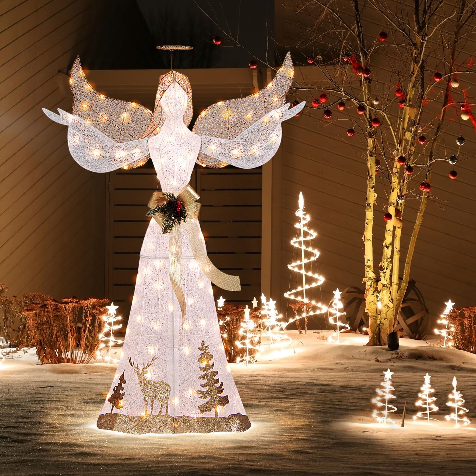 5 FT Lighted Christmas Angel - Tangkula