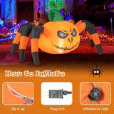 Tangkula 5 FT Long Halloween Inflatable Pumpkin Spider