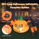 Tangkula 5 FT Long Halloween Inflatable Pumpkin Spider