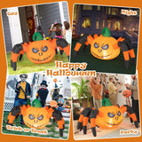 Tangkula 5 FT Long Halloween Inflatable Pumpkin Spider