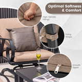 Tangkula 5 Piece Patio Dining Set, Heavy-Duty Rocking Chairs with 4-in-1 Fire Pit Table