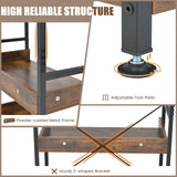 Tangkula 6-Tier Bookshelf, 70” Tall Industrial Bookcase w/Open Shelves & 4 Hooks