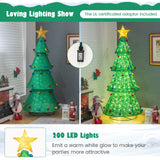 Tangkula 6.5 FT Pop-Up Lighted Christmas Tree, Artificial Xmas Tree with 200 Warm White LED Lights