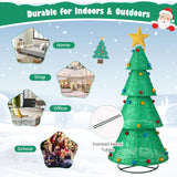 Tangkula 6.5 FT Pop-Up Lighted Christmas Tree, Artificial Xmas Tree with 200 Warm White LED Lights