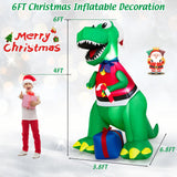Tangkula 6.8 FT Inflatable Christmas Dinosaur
