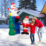 Tangkula 6 FT Lighted Christmas Inflatable Mailbox Santa Claus Snowman Christmas Tree Decoration with Built-in LED Lights