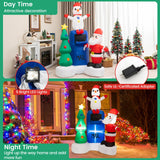 Tangkula 6 FT Lighted Christmas Inflatable Mailbox Santa Claus Snowman Christmas Tree Decoration with Built-in LED Lights