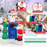 Tangkula 6 FT Lighted Christmas Inflatable Mailbox Santa Claus Snowman Christmas Tree Decoration with Built-in LED Lights