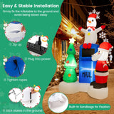 Tangkula 6 FT Lighted Christmas Inflatable Mailbox Santa Claus Snowman Christmas Tree Decoration with Built-in LED Lights