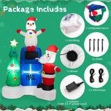 Tangkula 6 FT Lighted Christmas Inflatable Mailbox Santa Claus Snowman Christmas Tree Decoration with Built-in LED Lights