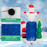 Tangkula 6 FT Lighted Christmas Inflatable Mailbox Santa Claus Snowman Christmas Tree Decoration with Built-in LED Lights