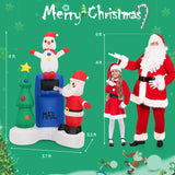 Tangkula 6 FT Lighted Christmas Inflatable Mailbox Santa Claus Snowman Christmas Tree Decoration with Built-in LED Lights
