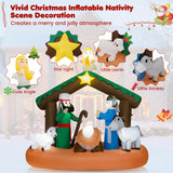 Tangkula 6 FT Lighted Christmas Inflatable Nativity Scene Decoration