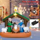 Tangkula 6 FT Lighted Christmas Inflatable Nativity Scene Decoration