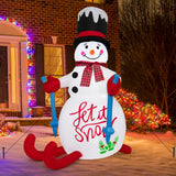 Tangkula 6 FT Lighted Christmas Inflatable Skiing Snowman
