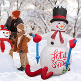 Tangkula 6 FT Lighted Christmas Inflatable Skiing Snowman