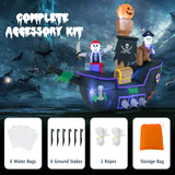 Tangkula 7 FT Halloween Inflatable Skeletons Ghosts On Pirate Ship