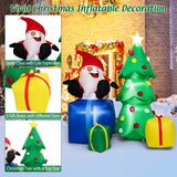 Tangkula 7 FT Lighted Christmas Inflatable Santa Claus & Christmas Tree with Gift Boxes