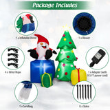 Tangkula 7 FT Lighted Christmas Inflatable Santa Claus & Christmas Tree with Gift Boxes