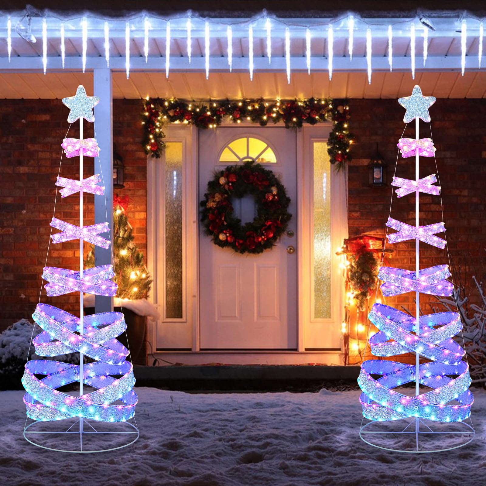 7 FT Lighted Spiral Christmas Tree - Tangkula