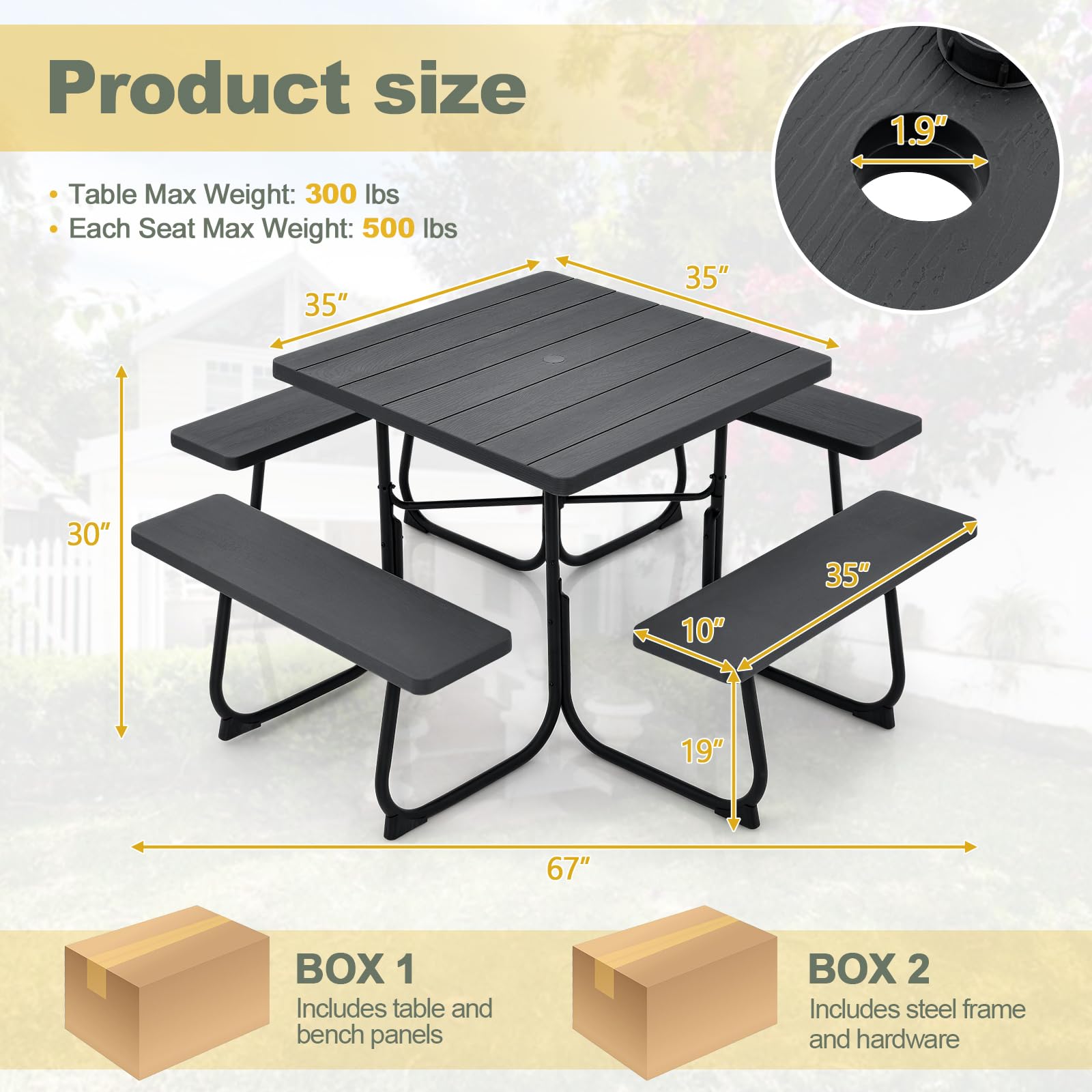 8 Person Picnic Table - Tangkula