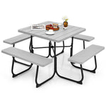 8 Person Picnic Table, Grey - Tangkula