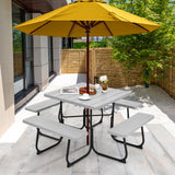 8 Person Picnic Table, Grey - Tangkula