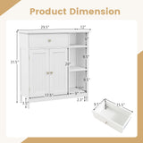 Tangkula Bathroom Cabinet, Floor Storage Cabinet with Doors and Shelves