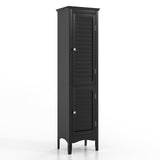Tangkula Bathroom Storage Cabinet, 63 Inch Tall Narrow Storage Cabinet with 1 Adjustable Shelf and 2 Doors