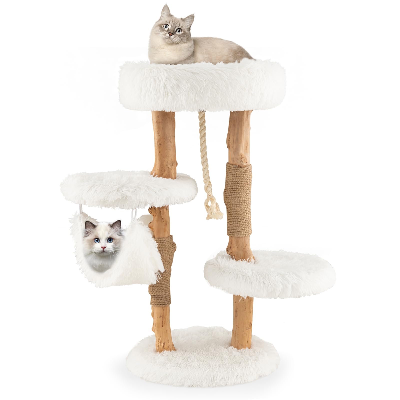  Solid Wood Modern Cat Tower  - Tangkula