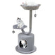 42 Inch Cute Cat Tower with Curved Metal Supporting Frame - Tangkula