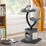 35 Inch Small Cat Tower with Curved Metal - Tangkula