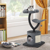 35 Inch Small Cat Tower with Curved Metal - Tangkula