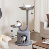 42 Inch Cute Cat Tower with Curved Metal Supporting Frame - Tangkula