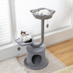 42 Inch Cute Cat Tower with Curved Metal Supporting Frame - Tangkula
