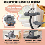 35 Inch Small Cat Tower with Curved Metal - Tangkula
