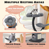 35 Inch Small Cat Tower with Curved Metal - Tangkula