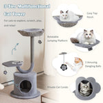 42 Inch Cute Cat Tower with Curved Metal Supporting Frame - Tangkula