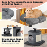 35 Inch Small Cat Tower with Curved Metal - Tangkula