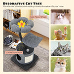 35 Inch Small Cat Tower with Curved Metal - Tangkula