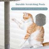 42 Inch Cute Cat Tower with Curved Metal Supporting Frame - Tangkula