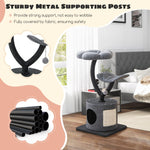 35 Inch Small Cat Tower with Curved Metal - Tangkula