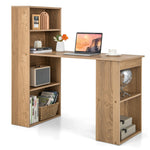 Writing Study Desk with Storage Shelves & CPU Stand - Tangkula